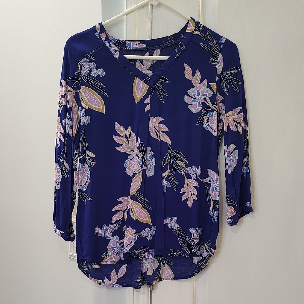 St. John's Bay Pink Floral Relaxed Blouse